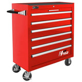 Homak H2Pro 36" 6-Drawer Roller Cabinet — Stainless Top, 100 lb Slides, 550 lb Casters
