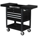 Homak 35" Pro Series 4-Drawer Slide-Top Service Cart — 416mm Slides, Lockable Top Compartment