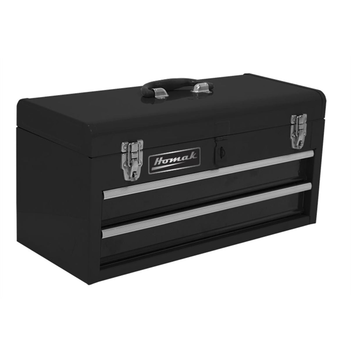 Homak 20" 2-Drawer Ball-Bearing Toolbox — 1,680 cu in, Slip-Proof Mats, Padlockable