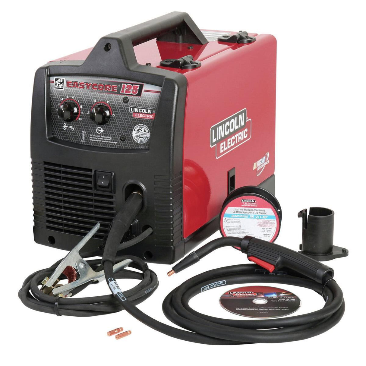 Lincoln Electric Easy-Core 125 Flux-Cored Wire Feed Welder, 120V, 30-125A — K2696-1