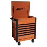 Homak 35" Pro Series 7-Drawer Flip-Top Service Cart — 100 lb Slides, Lockable Lid, Slotted Sides