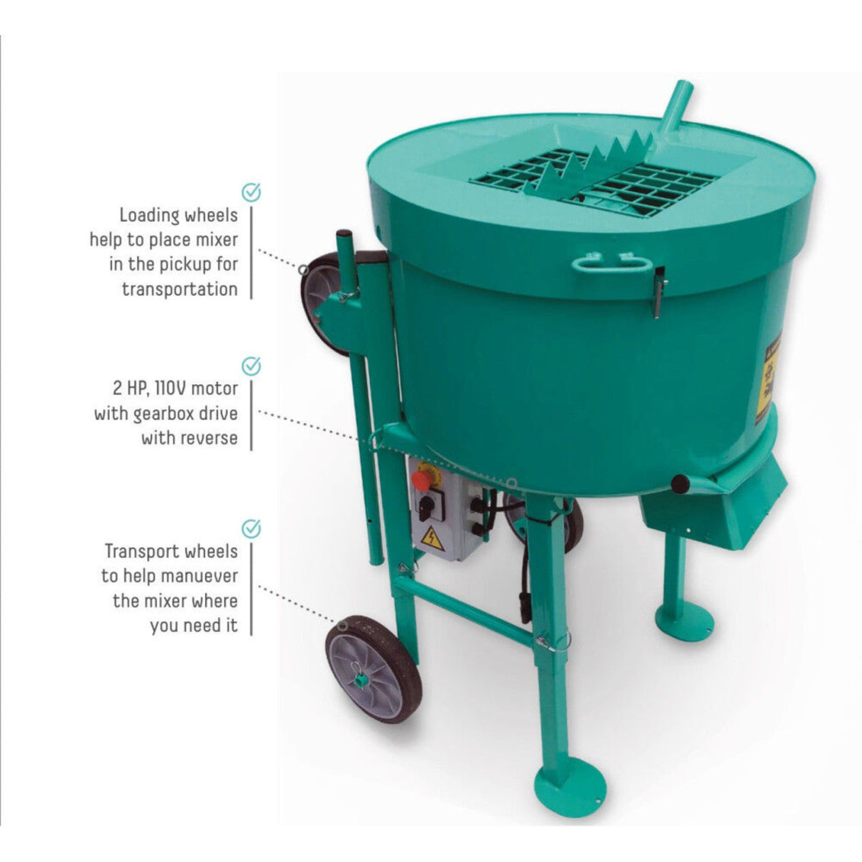 IMER Mix 120 Plus 4.25 Cu-Ft. 120V Vertical Shaft Electric Mixer with iDust Grate