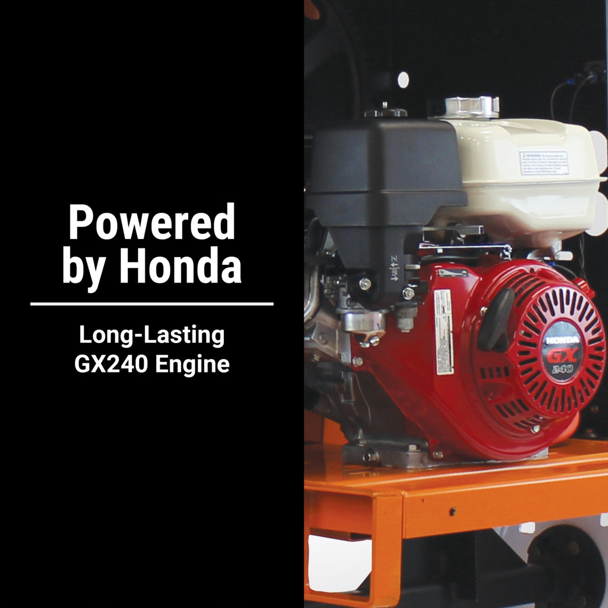 BravePro Mortar Mixer — 8 Cu. Ft. Poly Drum, Honda GX240
