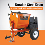 BravePro Mortar Mixer — 6 Cu. Ft. Steel Drum, Honda GX240