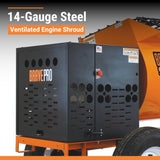 BravePro Mortar Mixer — 8 Cu. Ft. Steel Drum, Honda GX240