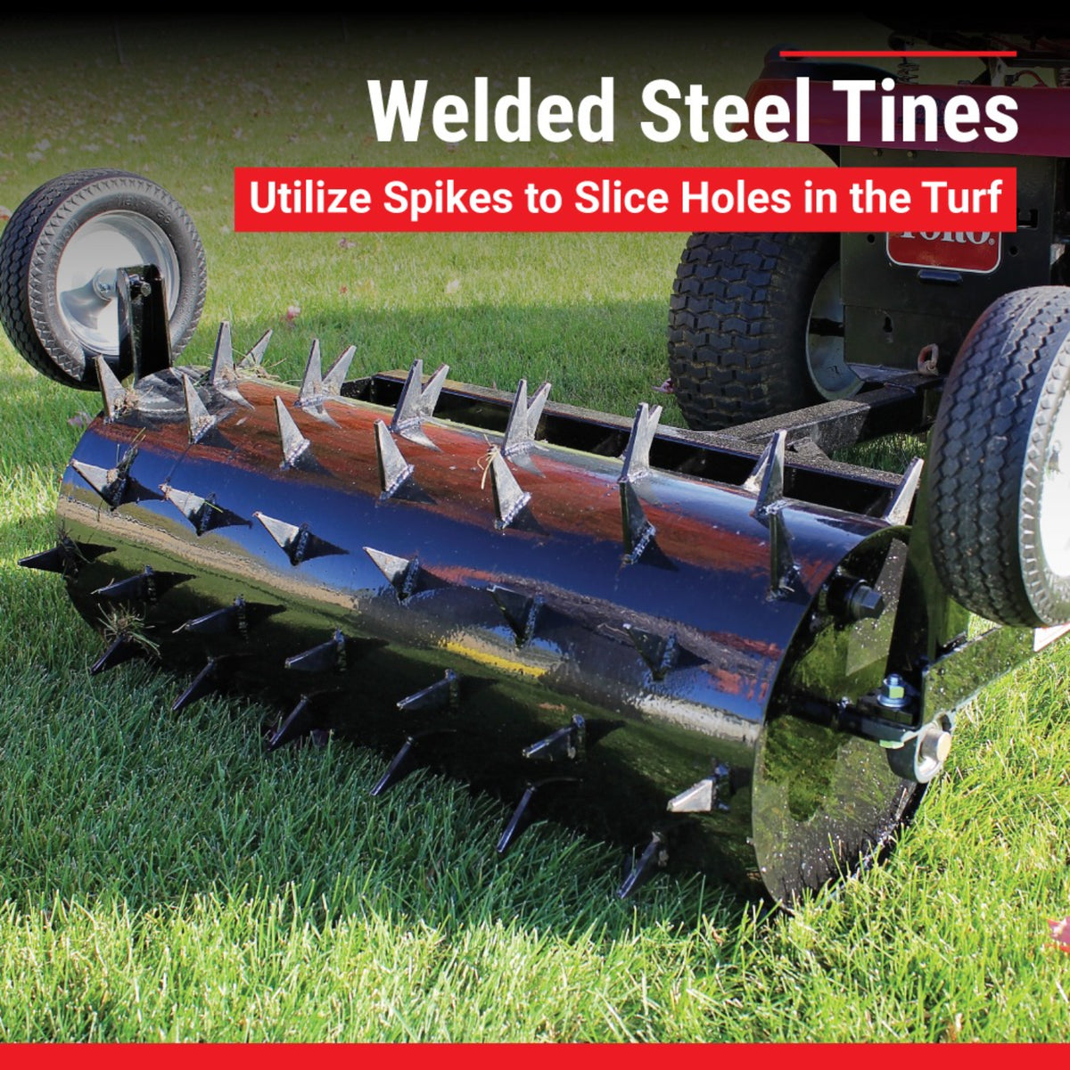 Maxim 36 in. Tow-Behind Spike Aerator, Gate-Width, Water-Fillable Drum