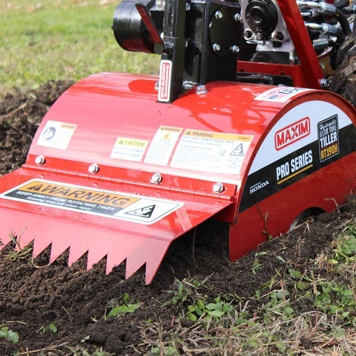 Maxim RT190H Rear Tine Hydraulic Tiller – Honda GX270, 18 in.