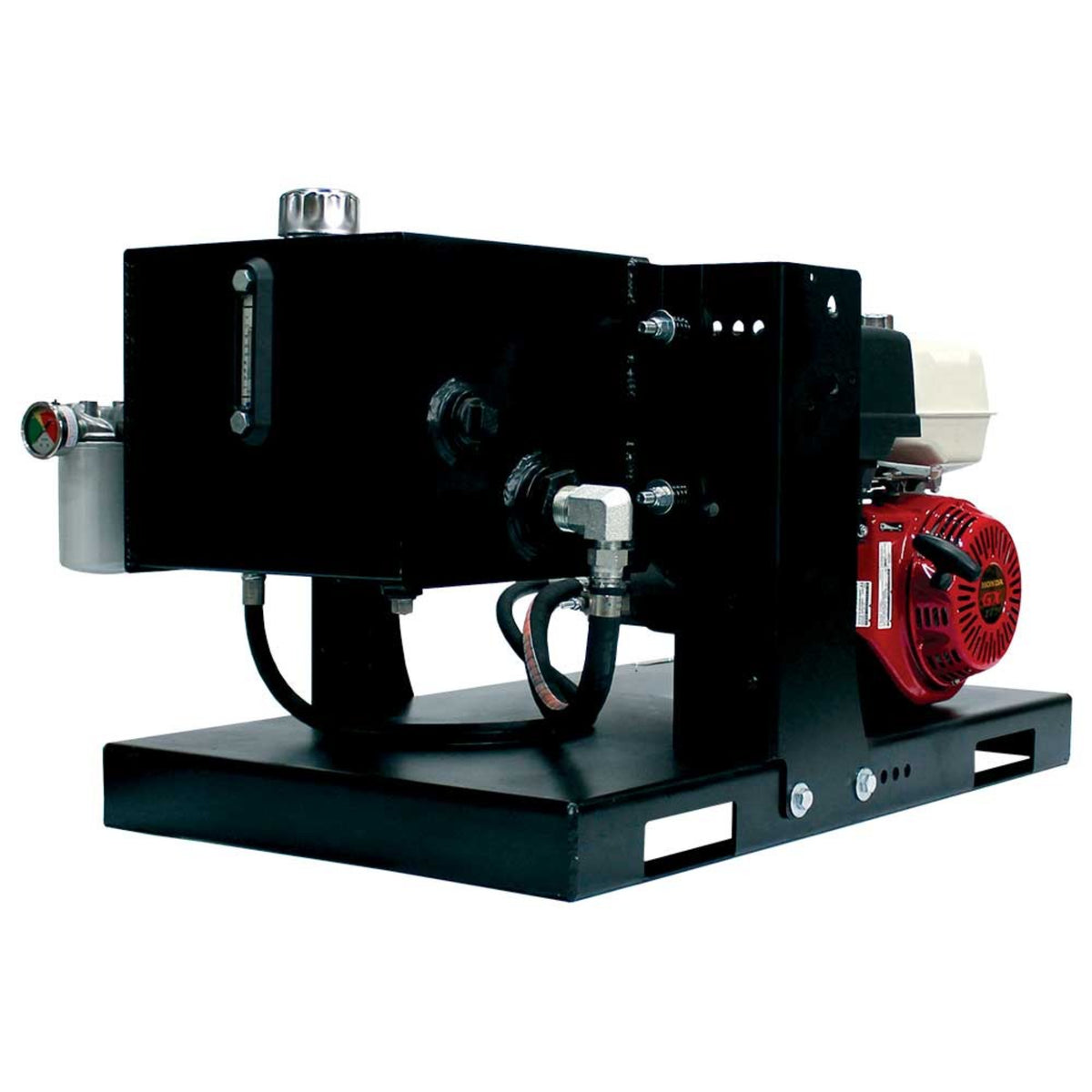 BravePro Skid Mount Hydraulic Power Pack — 3,000 PSI, 5 GPM, Honda GX390 Electric Start