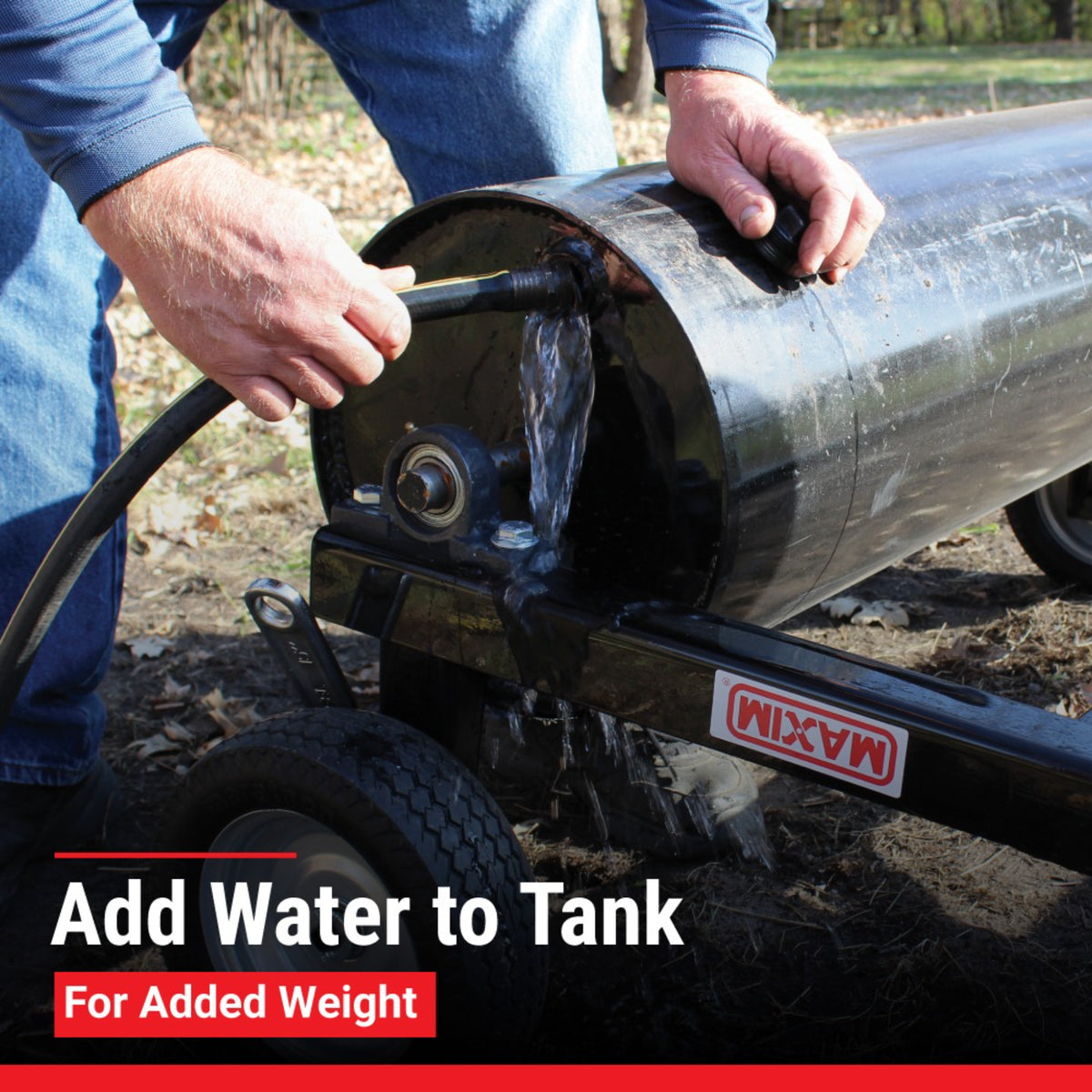 Maxim 36 in. Tow-Behind Lawn Roller, Pin Hitch, Water-Fillable Drum