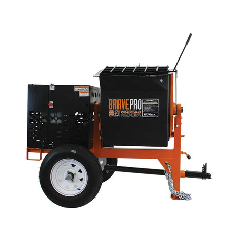 BravePro Mortar Mixer — 8 Cu. Ft. Poly Drum, Honda GX240