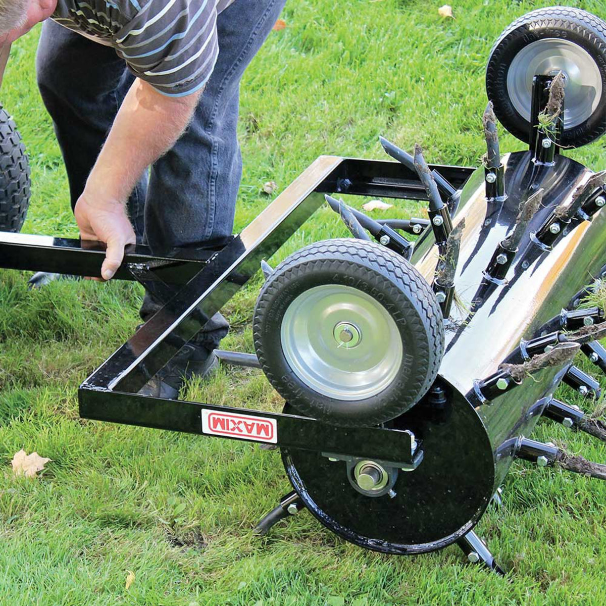Maxim 36 in. Tow-Behind Plug Aerator, Water-Fillable Drum