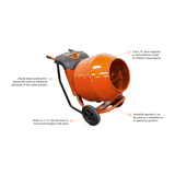 BravePro MIXZR Direct Drive Cement Mixer — 5.5 Cu. Ft. Steel Drum, GPE211005