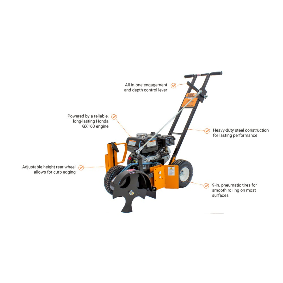 BravePro Curb Lawn Edger — Star Blade, Honda GX160