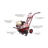Maxim Compact Commercial Tiller, Honda GX120, Bolt-On Replaceable Tine Blades