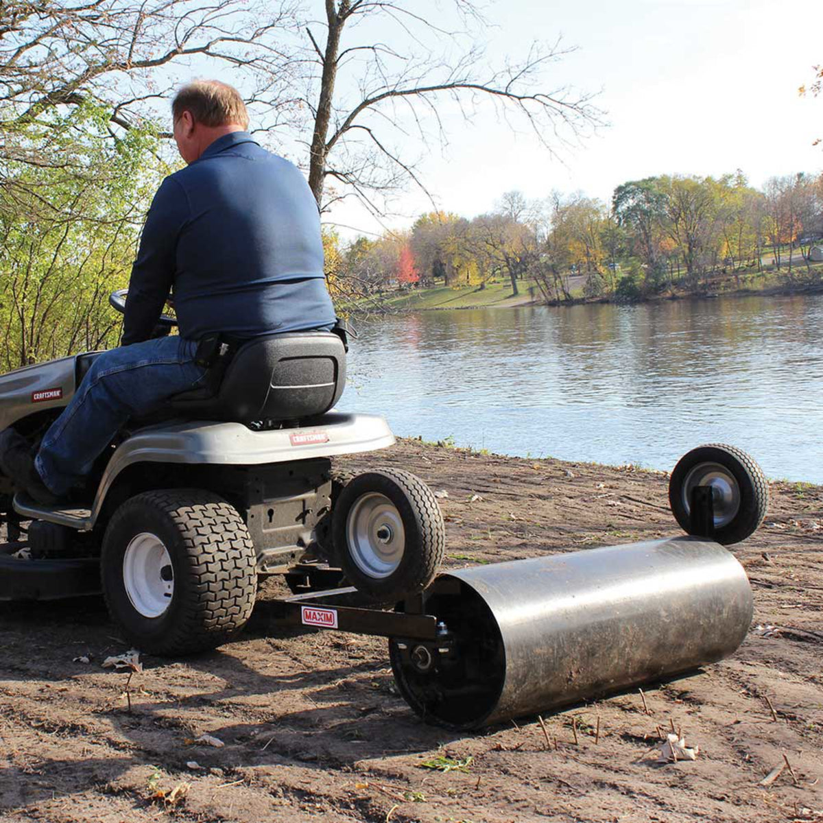 Maxim 36 in. Tow-Behind Lawn Roller, Pin Hitch, Water-Fillable Drum
