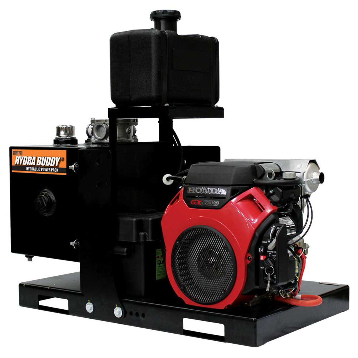 BravePro Skid Mount Hydraulic Power Pack — 2,250 PSI, 11 GPM, Honda GX630 Electric Start
