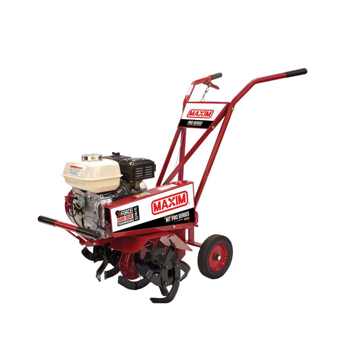 Maxim Compact Commercial Tiller, Honda GX120, Bolt-On Replaceable Tine Blades