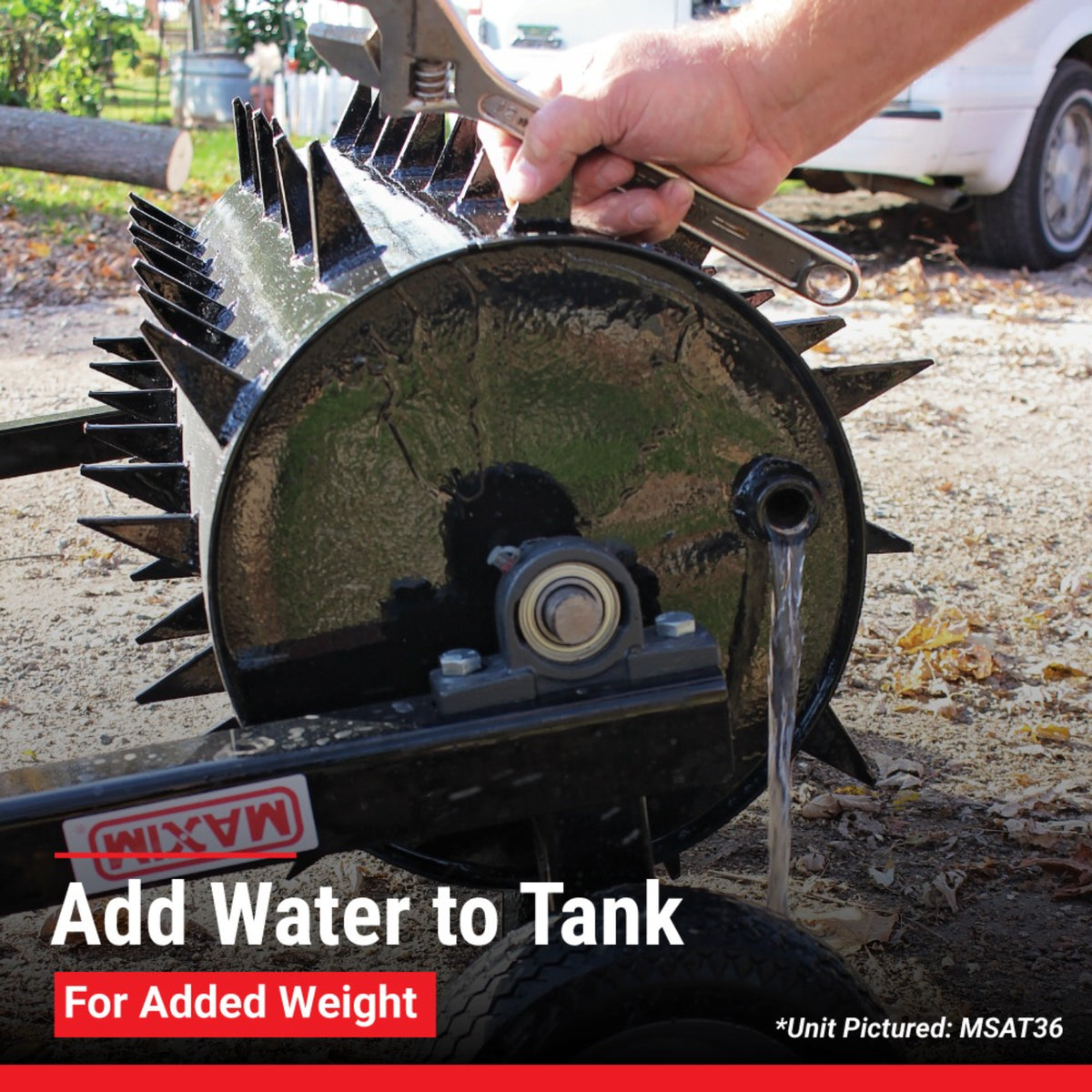 Maxim 48 in. Spike Aerator, 3-Point Hitch, Water-Fillable Drum