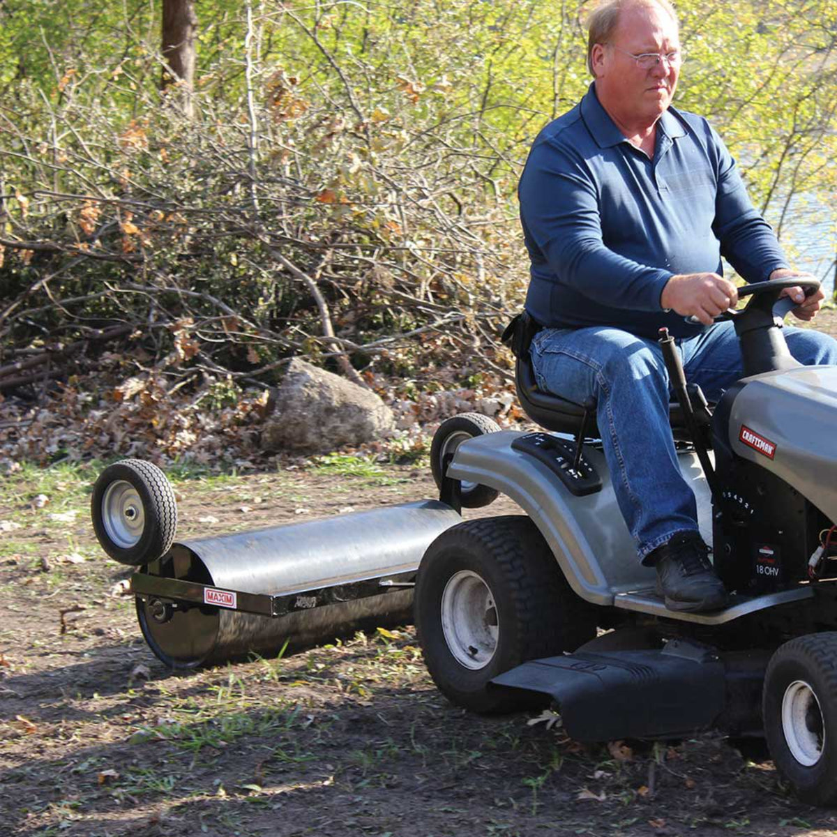 Maxim 36 in. Tow-Behind Lawn Roller, Pin Hitch, Water-Fillable Drum
