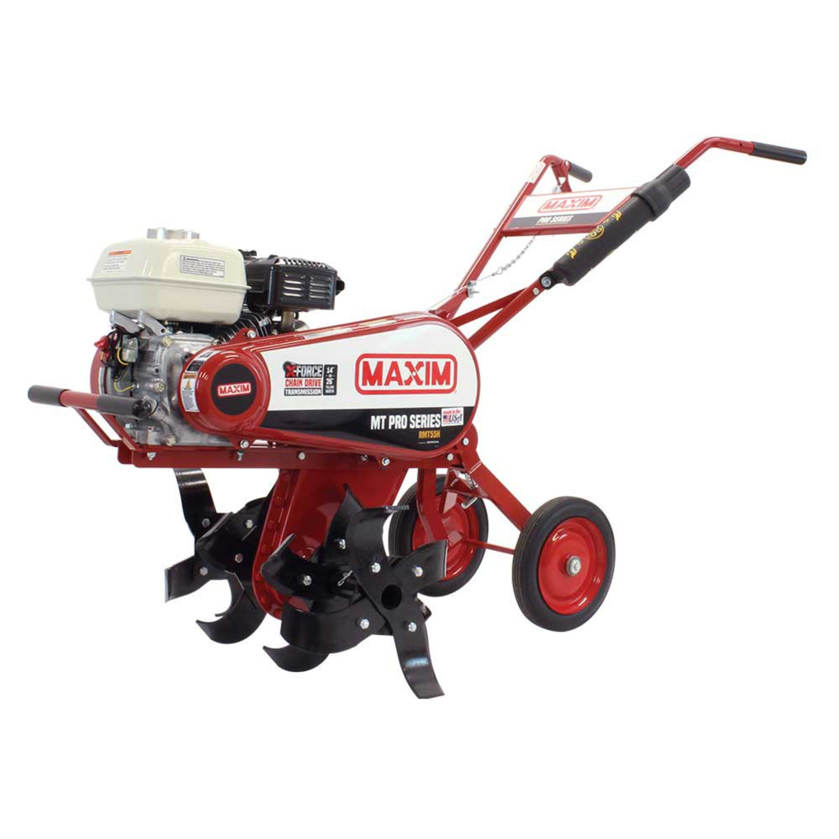 Maxim Commercial Tiller, Honda GX160, Bolt-On Replaceable Tine Blades