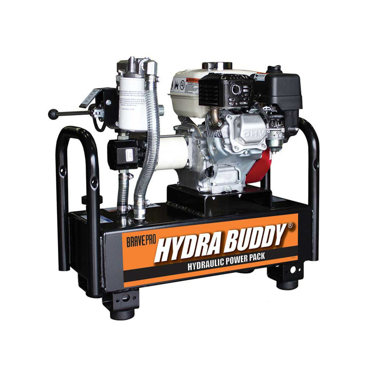 BravePro Hydra Buddy Hydraulic Power Pack — 900 PSI, 7 GPM, Honda GX160 Recoil Start