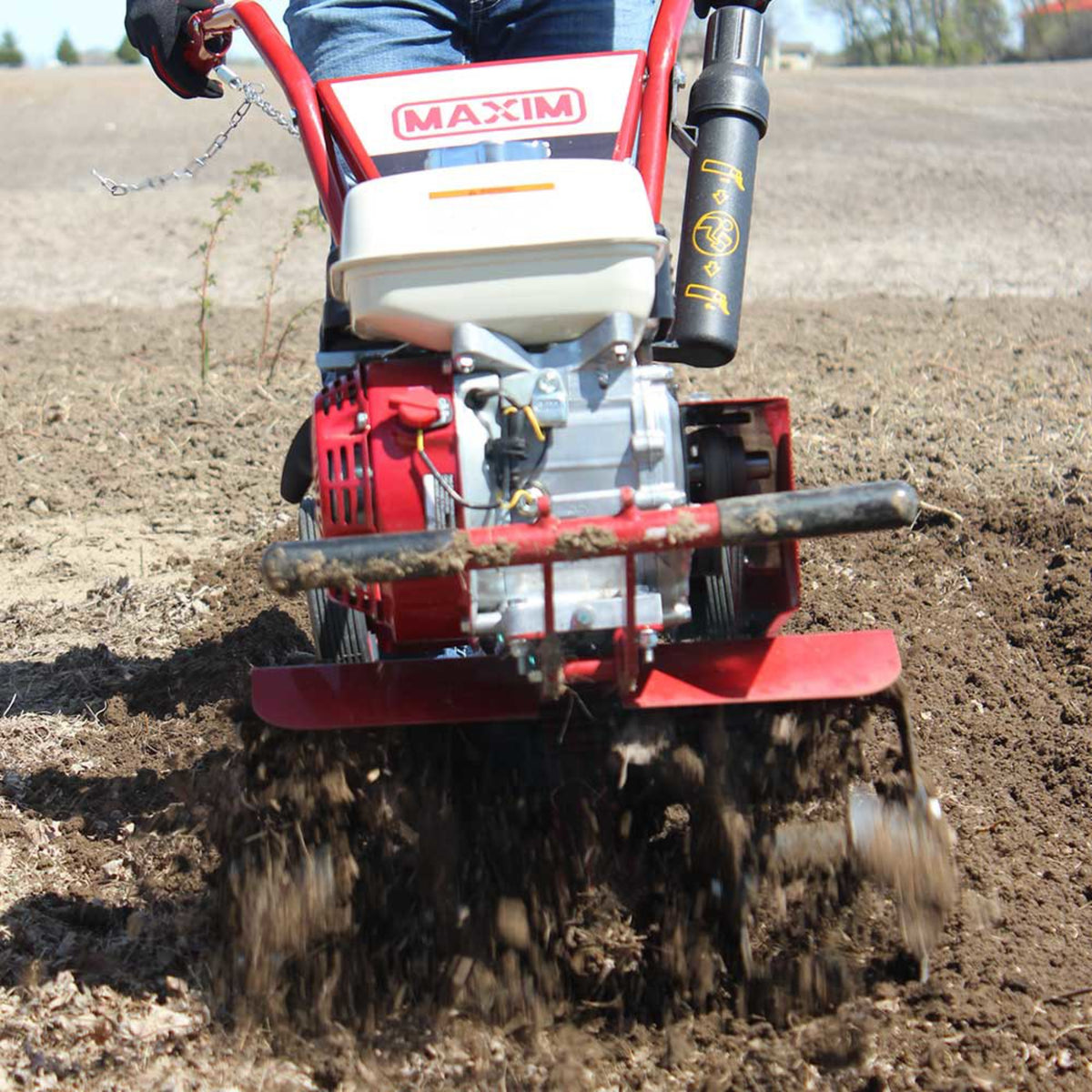 Maxim Compact Commercial Tiller, Honda GX120, Bolt-On Replaceable Tine Blades