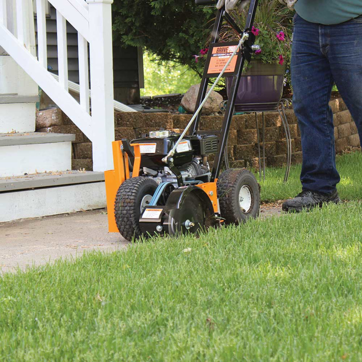 BravePro Curb Lawn Edger — Star Blade, Honda GX160