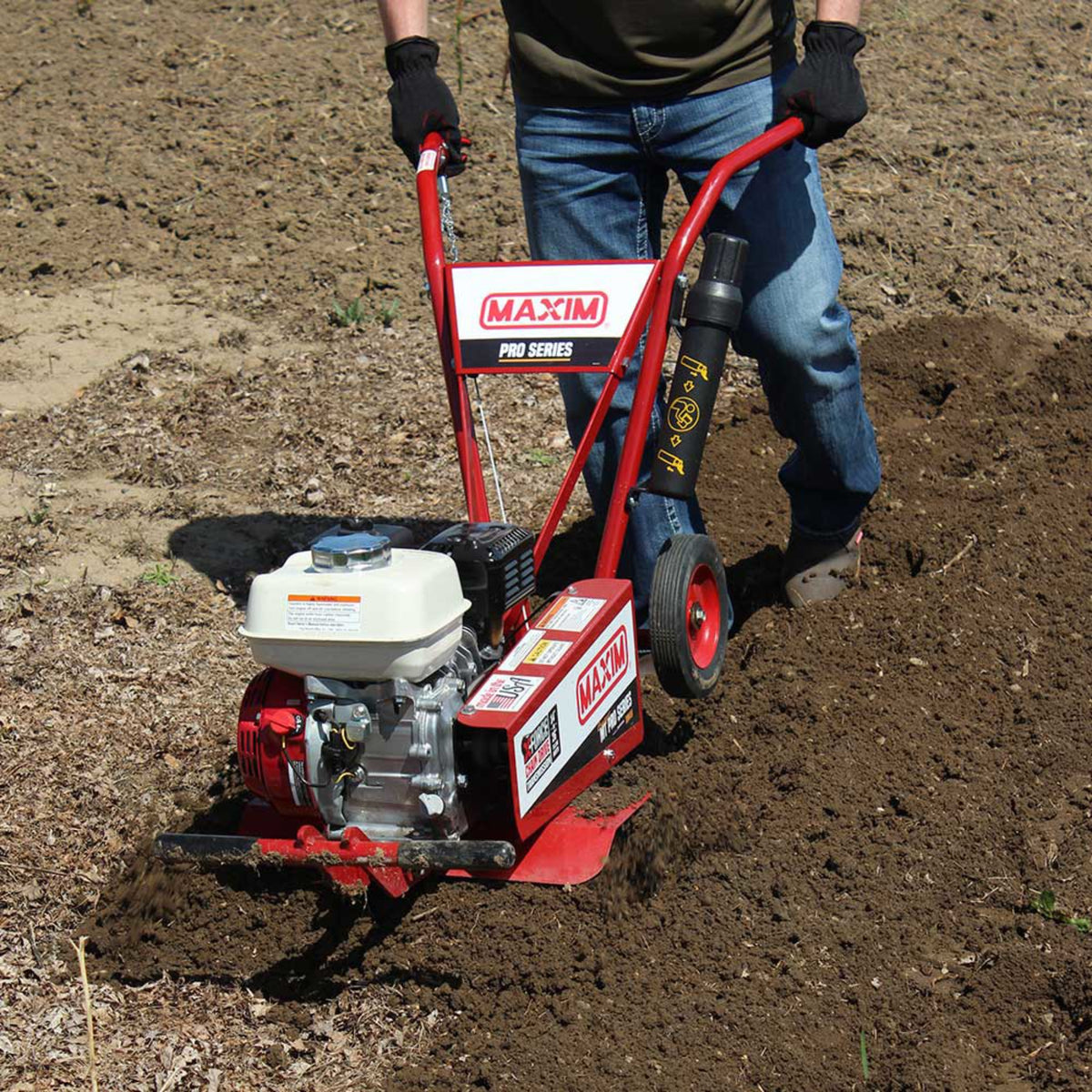 Maxim Compact Commercial Tiller, Honda GX120, Bolt-On Replaceable Tine Blades