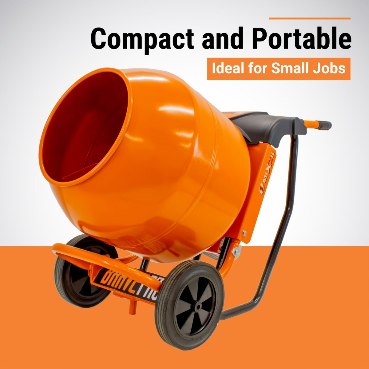 BravePro MIXZR Direct Drive Cement Mixer — 5.5 Cu. Ft. Steel Drum, GPE211005