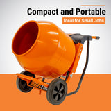 BravePro MIXZR Direct Drive Cement Mixer — 5.5 Cu. Ft. Steel Drum, GPE211005