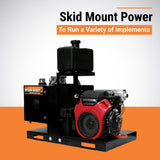 BravePro Skid Mount Hydraulic Power Pack — 2,000 PSI, 14 GPM, Honda GX630 Electric Start