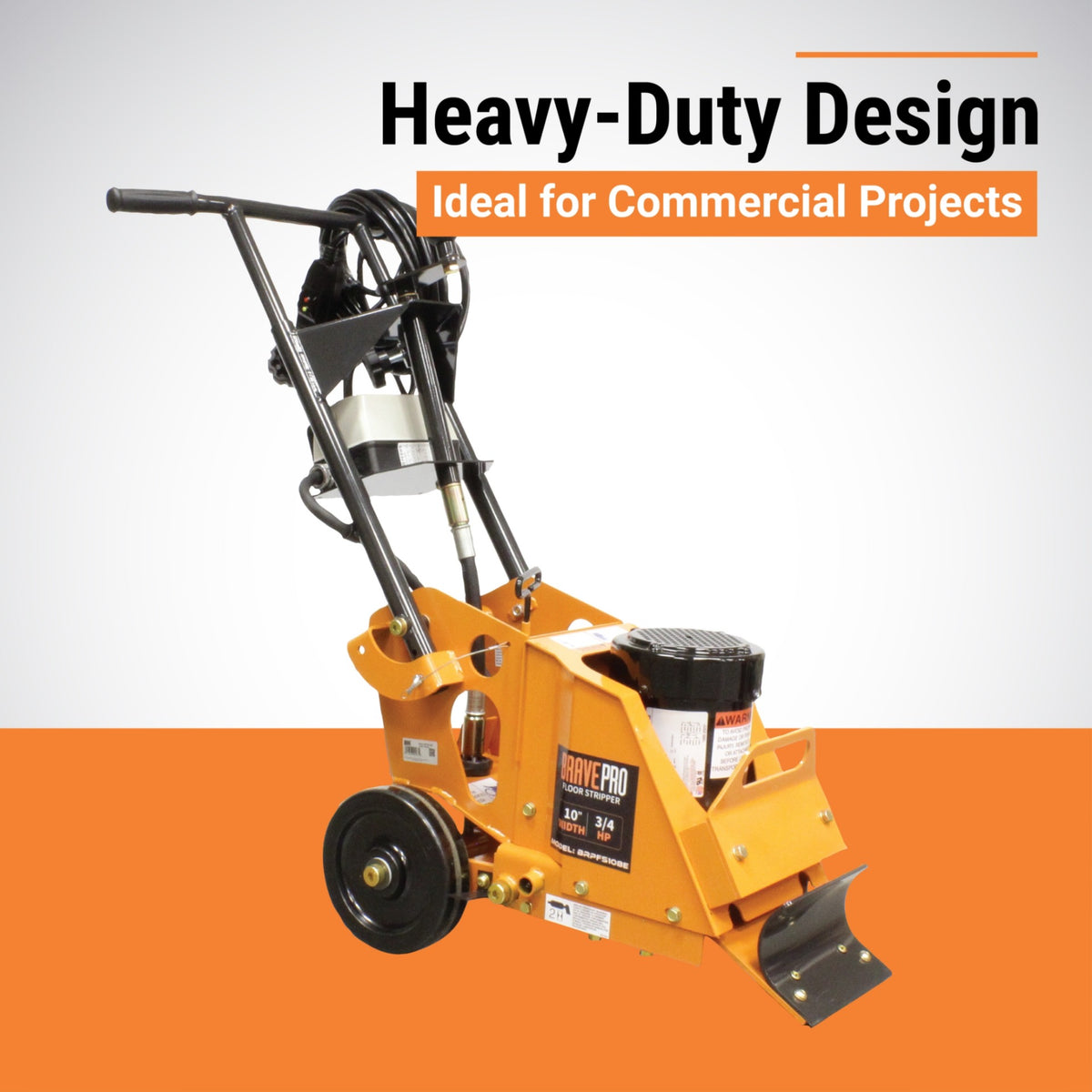 BravePro Heavy-Duty Electric Floor Stripper — 10 in. Max Blade Width