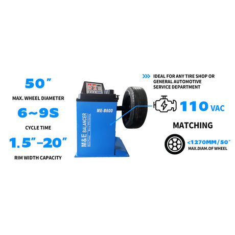 M&E ME-B600 Wheel Balancer