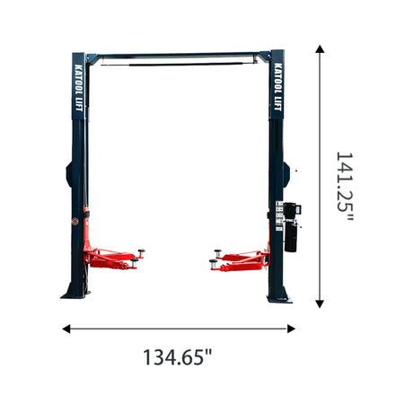 Katool KT-AS110D 11000 lbs Single Point Lock Release Two Post Asymmetrical Arm Car Lift