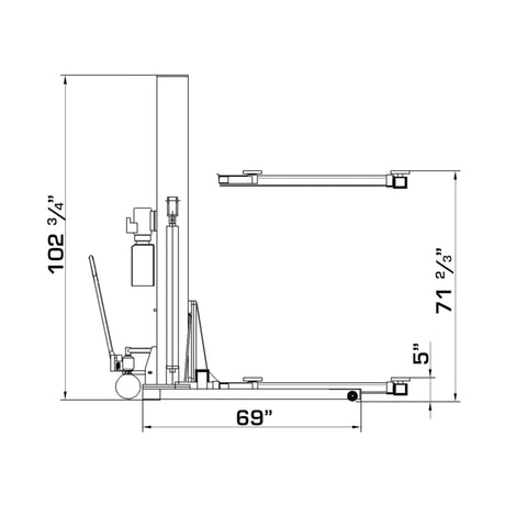 Katool KT-SPL700 7000 lbs Single Post Lift