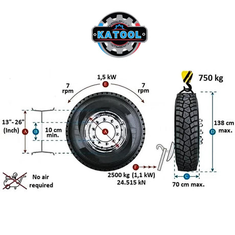 Katool KT-308 Truck & Car Mobile Tire Changer