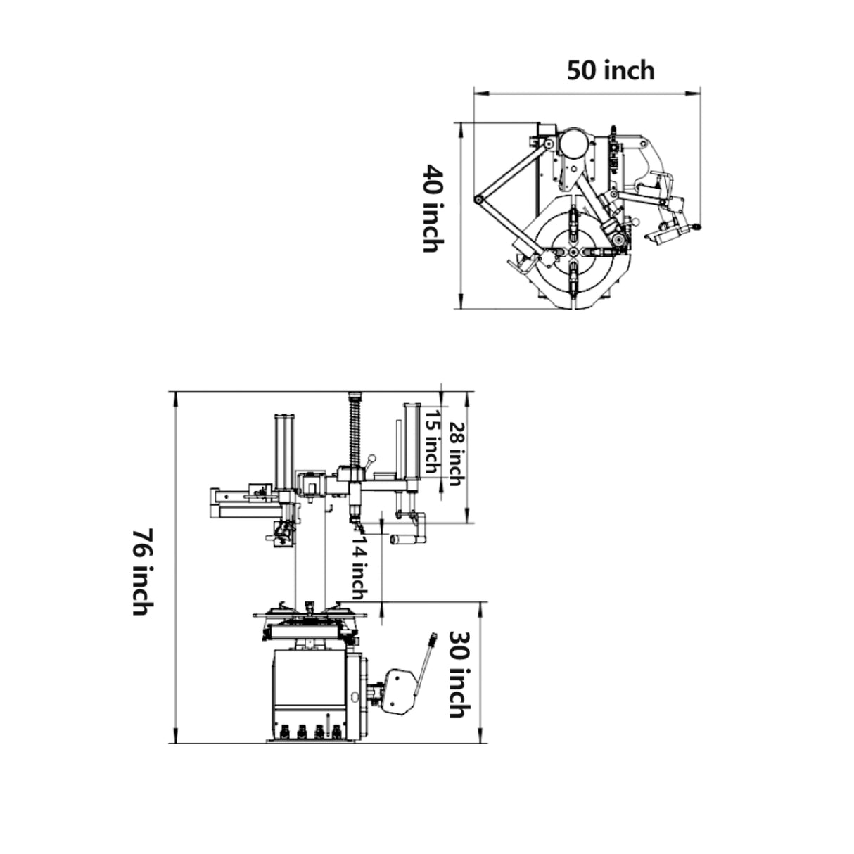 Katool KT-T830 12"-24" Rims Light Duty Assist Arm Tire Changer