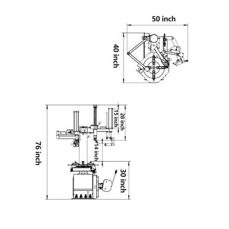 Katool KT-T830 12"-24" Rims Light Duty Assist Arm Tire Changer