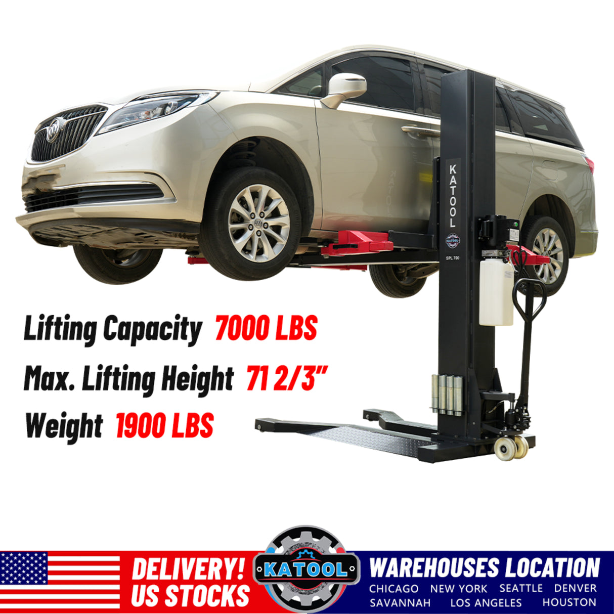 Katool KT-SPL700 7000 lbs Single Post Lift