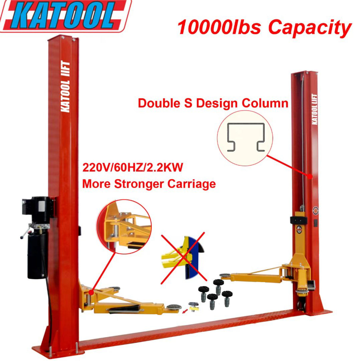 Katool KT-H100 10000 lbs Two Post Car Lift