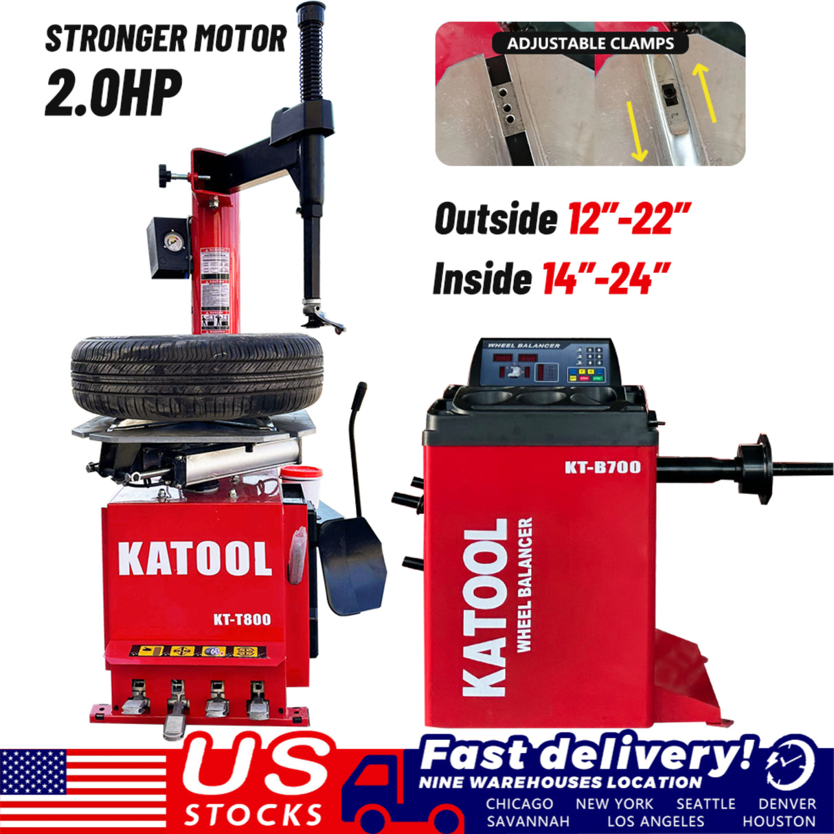 Katool KT-T800 Tire Changer & KT-B700 Wheel Balancer Combo