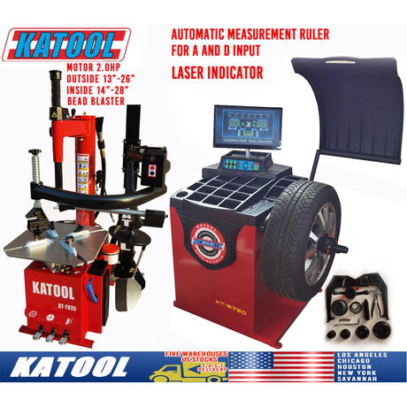 Katool KT-T835 Tire Changer & KT-B750 Wheel Balancer Combo