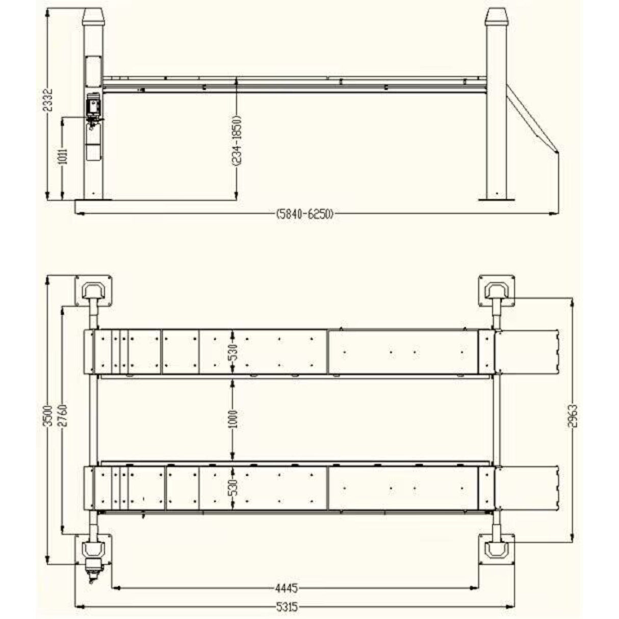 Katool KT-4H150 15000 lbs Heavy Duty 4-Post Car Lift