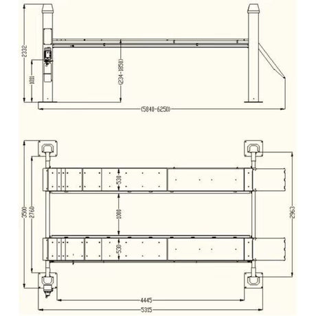 Katool KT-4H150 15000 lbs Heavy Duty 4-Post Car Lift