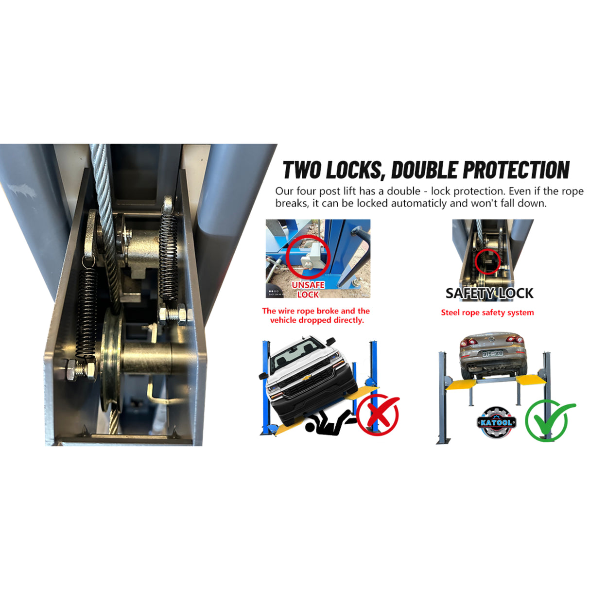 Katool KT-4H150 15000 lbs Heavy Duty 4-Post Car Lift
