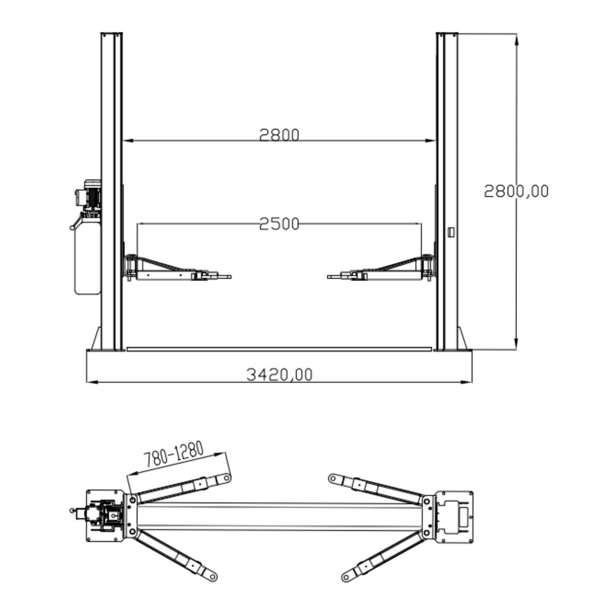 Katool KT-H105 10000 lbs Two Post Car Lift