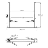 Katool KT-H105 10000 lbs Two Post Car Lift