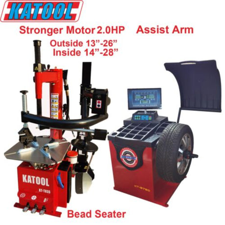Katool KT-T835 Tire Changer & KT-B750 Wheel Balancer Combo