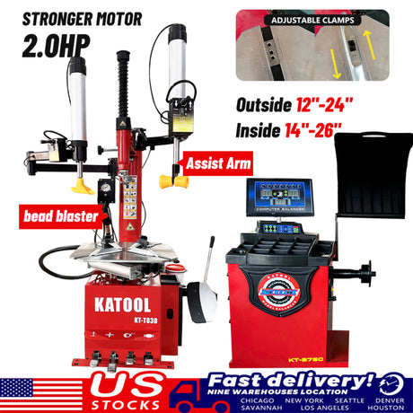 Katool KT-T830 Tire Changer & KT-B750 Wheel Balancer Combo