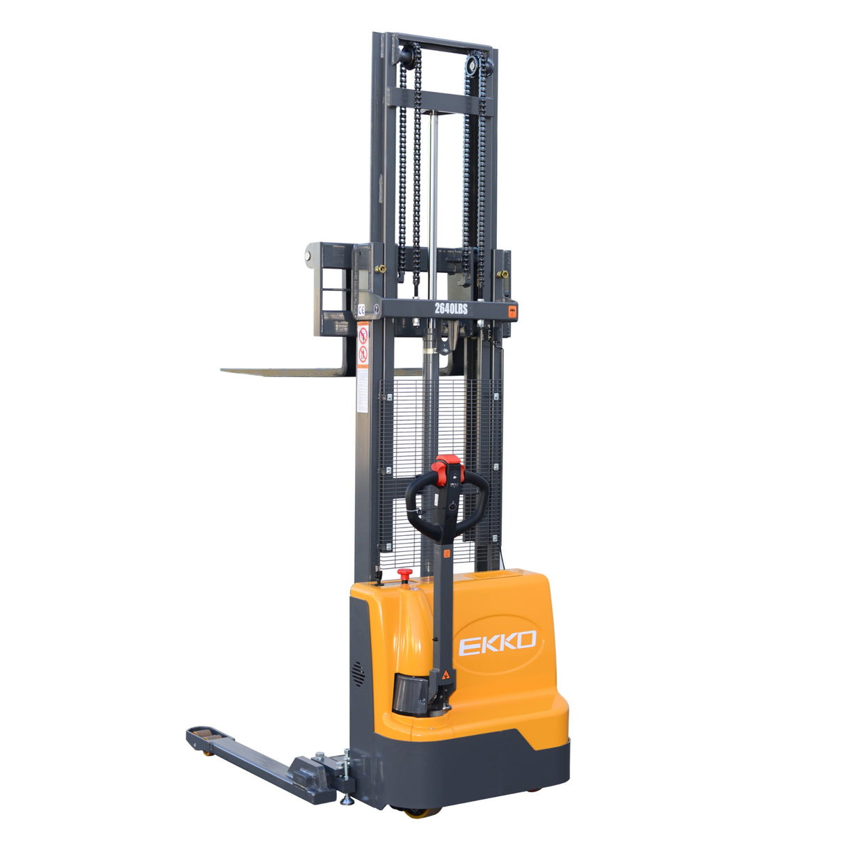 EKKO EB12EA 3,000 lbs Capacity 145.67" Height Full Powered Straddle Stacker